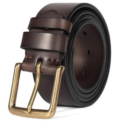 Thicken Full Grain Leather Mens Belt Heavy Duty Mens Work Belt Mens Belt High Hardness Buckle Packed In Gift Box