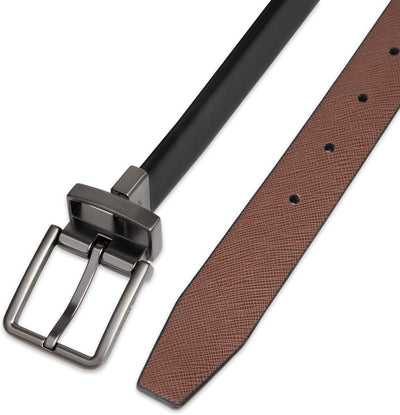 Calvin Klein Men's Two-in-one Reversible Rotative Buckle Casual Dress Belt