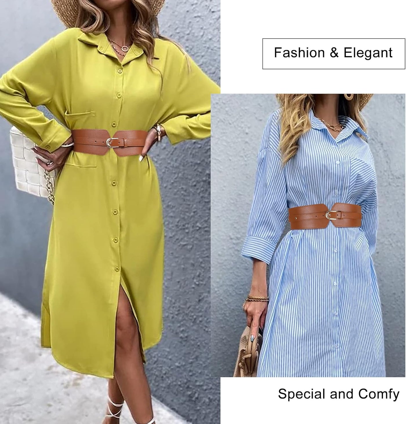 SUOSDEY Womens Wide Elastic Waist Belt for Dress Ladies Stretch Cinch Belt for Women