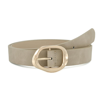 Earnda Leather Belts for Women Casual Fashion Waist Belt with Liquid Shapes Gold Buckle for Jeans Pants Dresses