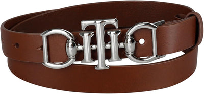 Tommy Hilfiger Women's Th Horsebit Plaque Buckle Belt