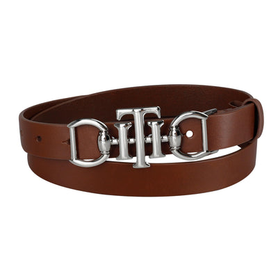 Tommy Hilfiger Women's Th Horsebit Plaque Buckle Belt