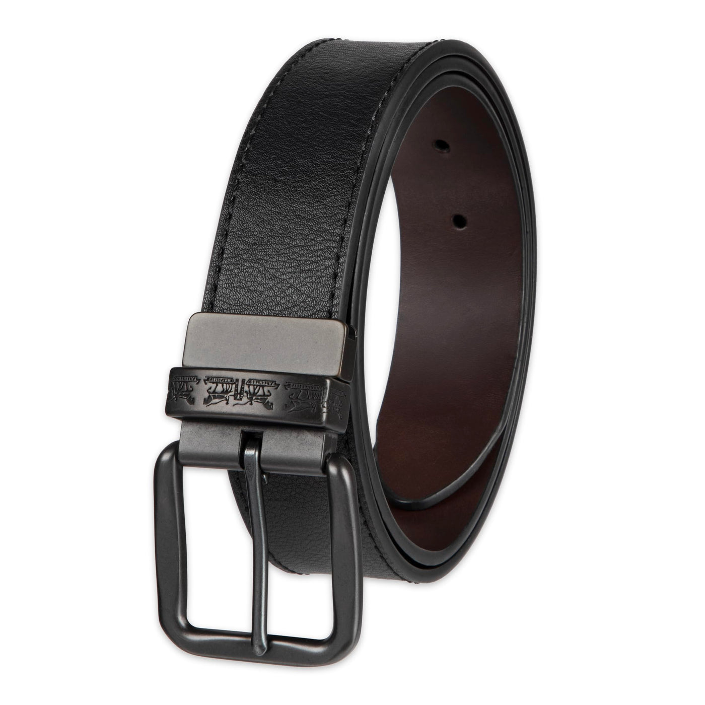 Levi's Men's Two-in-One Reversible Rotative Buckle Casual Everyday Jean Belt (Regular and Big & Tall Sizing)