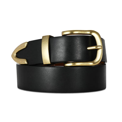 Women's Leather Belts with Gold Buckle Fashion Leather Waist Belt Elegant Ladies Belts for Jeans Dress & Casual Wear