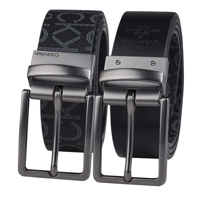 Calvin Klein Men's Two-in-one Reversible Rotative Buckle Casual Dress Belt