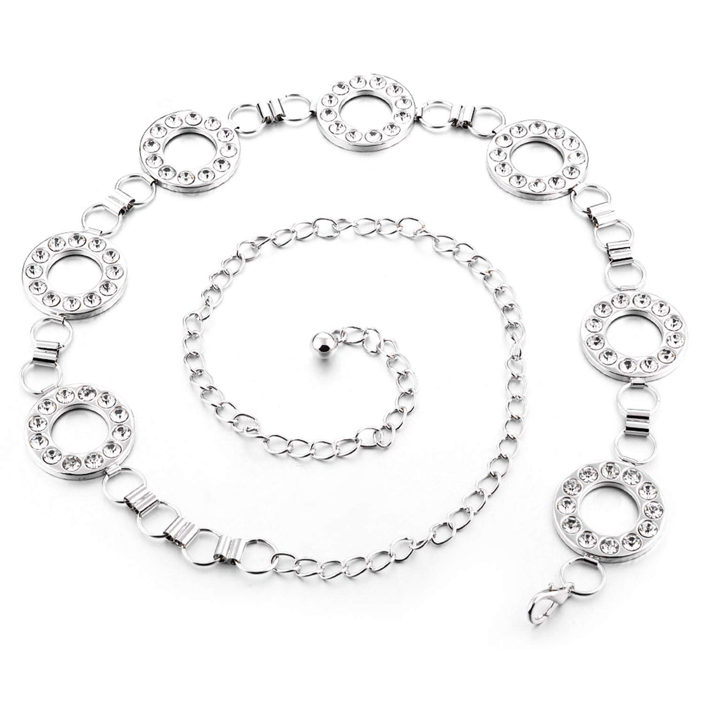 Trimming Shop Women Waist Belt Adjustable Metal Body Chain Stylish Clasp, Fashionable Accessory Ladies Waistband Casual and Formal Wear, Dress, Western Outfits