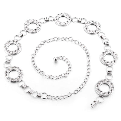 Trimming Shop Women Waist Belt Adjustable Metal Body Chain Stylish Clasp, Fashionable Accessory Ladies Waistband Casual and Formal Wear, Dress, Western Outfits