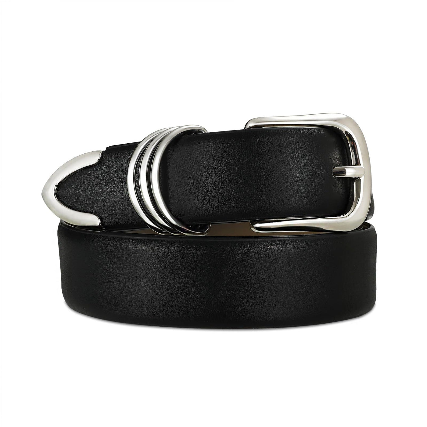 Women's Leather Belts with Gold Buckle Fashion Leather Waist Belt Elegant Ladies Belts for Jeans Dress & Casual Wear
