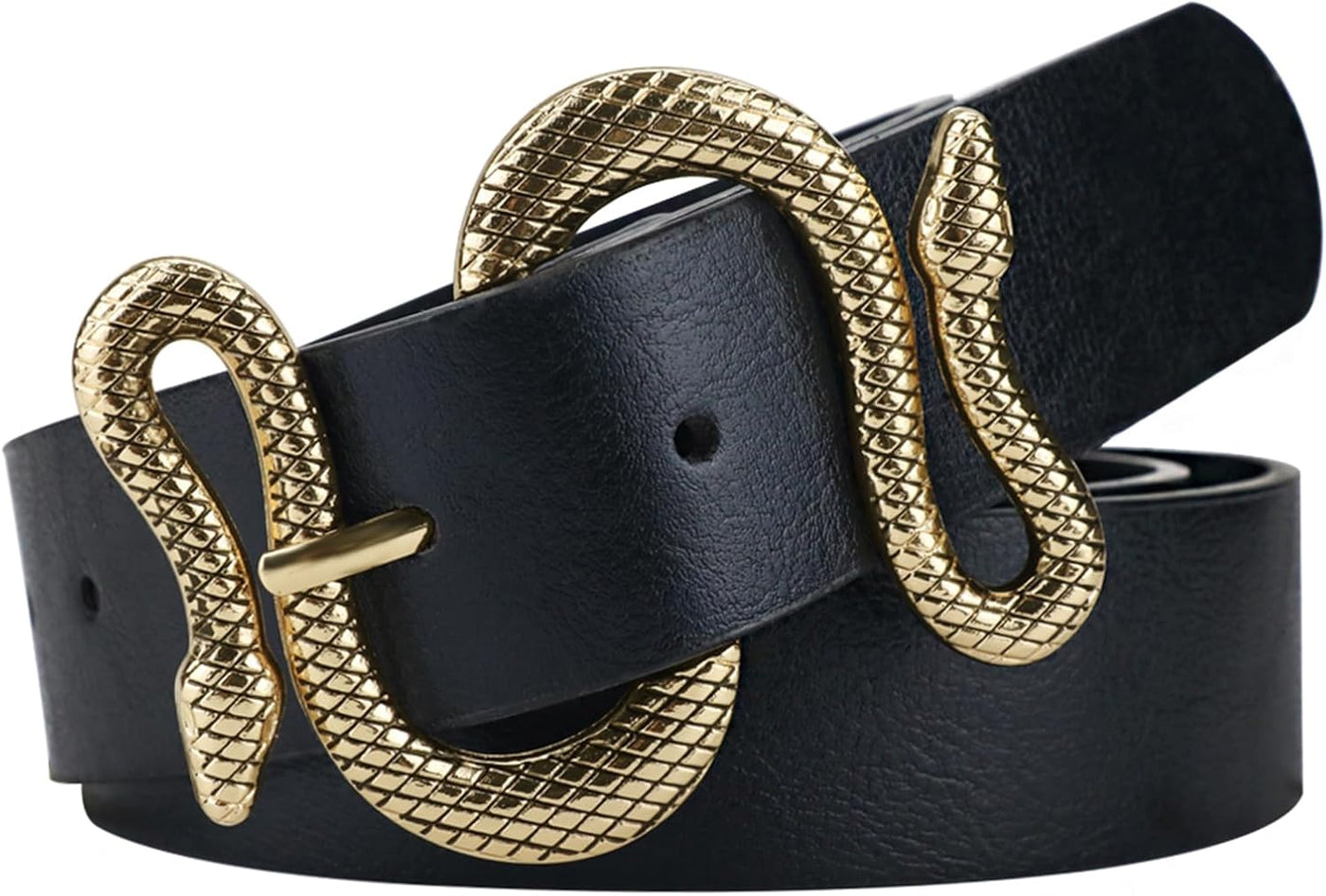 Belts for Women,Women Fashion Leather Belt for Dress with Snake Buckle