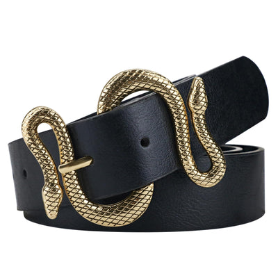 Belts for Women,Women Fashion Leather Belt for Dress with Snake Buckle