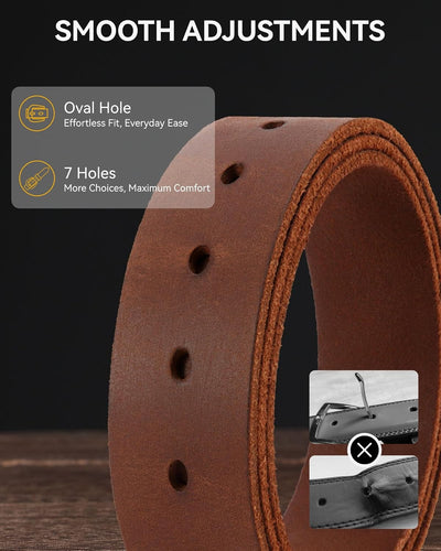 CHAOREN Leather Belt for Men, 38mm Mens Belts Casual, Everyday Full Grain Leather Belt for Jeans