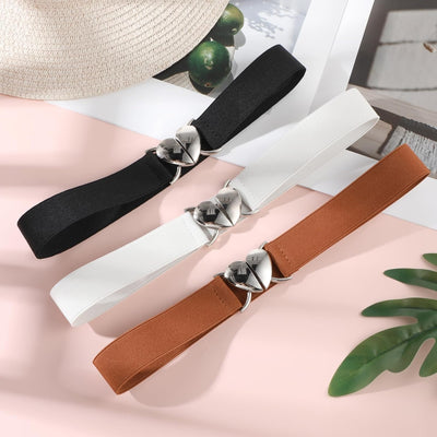 ASTER 3Pcs Girls Belts, Elastic Toddler Belts for Girls, Cute Stretch Kids Belt Adjustable Toddler Belts with Heart Buckle for Boys Girls