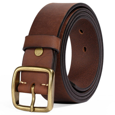 Thicken Full Grain Leather Mens Belt Heavy Duty Mens Work Belt Mens Belt High Hardness Buckle Packed In Gift Box