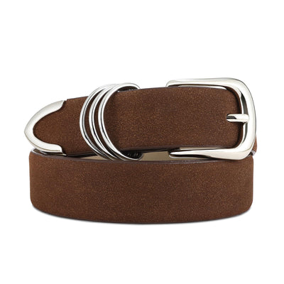 Women's Leather Belts with Gold Buckle Fashion Leather Waist Belt Elegant Ladies Belts for Jeans Dress & Casual Wear