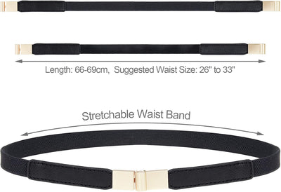 EAONE Skinny Belts for Women 5 Pack, Fashion Dress Belts Stretch Women Waist Belts Plus Size Elastic Waist Band for Dresses
