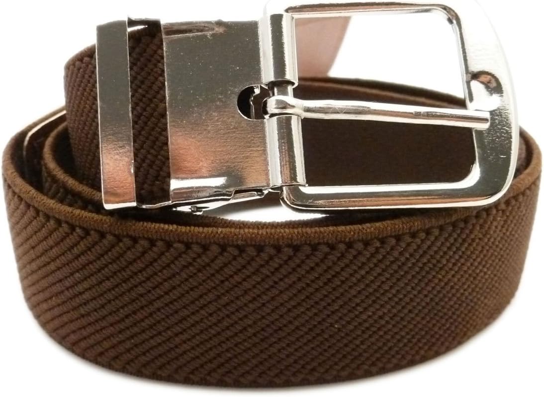 Olata Children’s Elasticated Belt with Silver Buckle (1-6 Years). Brown