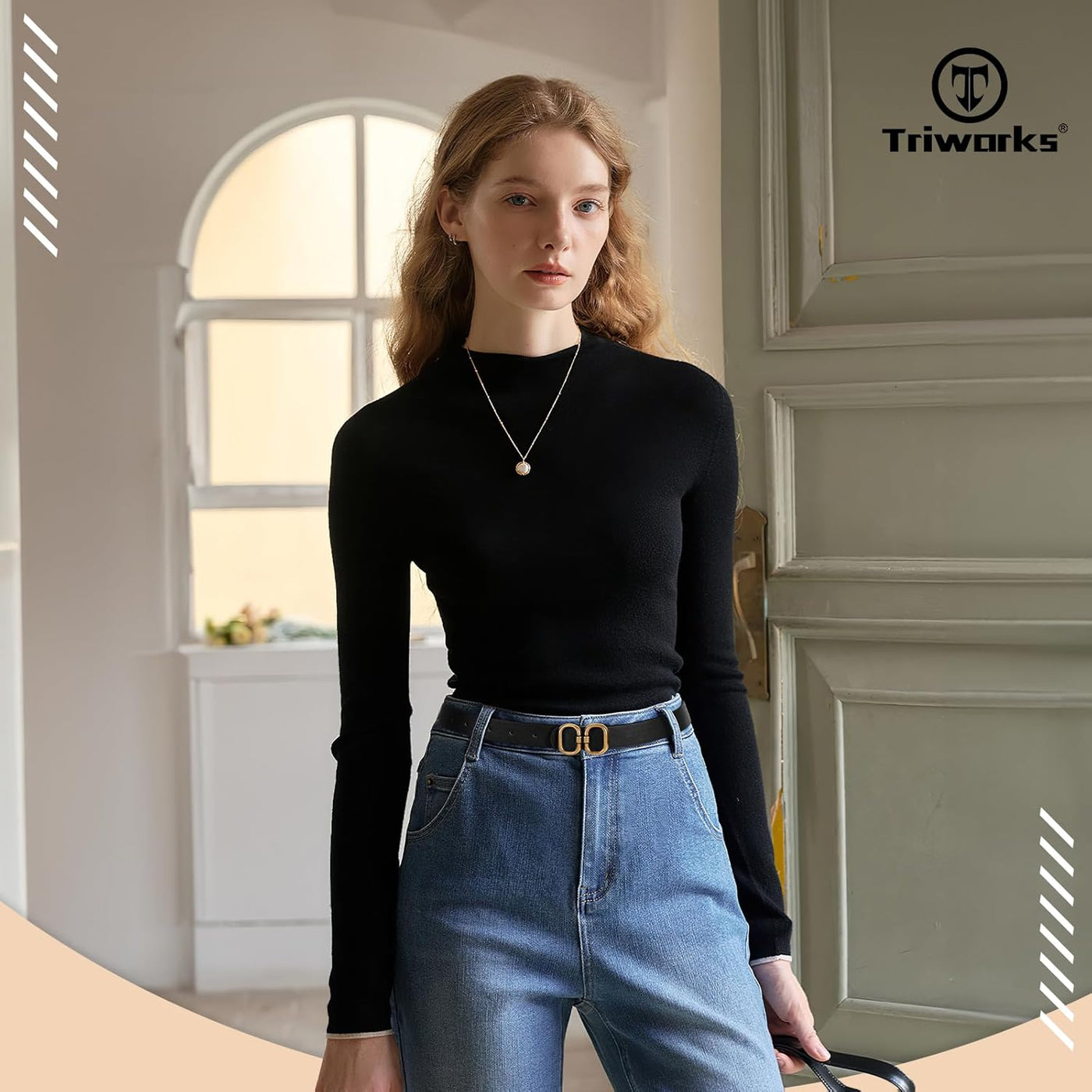 Reversible Leather Belt for Women with Gold Buckle Ladies Leather Belt for Jeans Pants