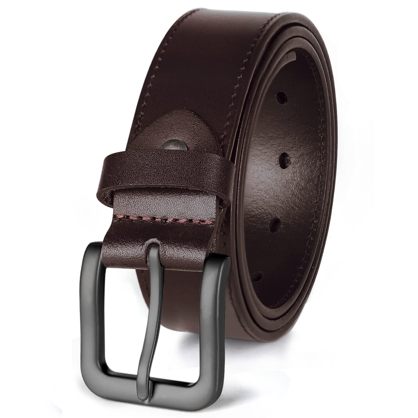 KEECOW Men's 100% Italian Cow Leather Belt Men With Anti-Scratch Buckle,Packed in a Box