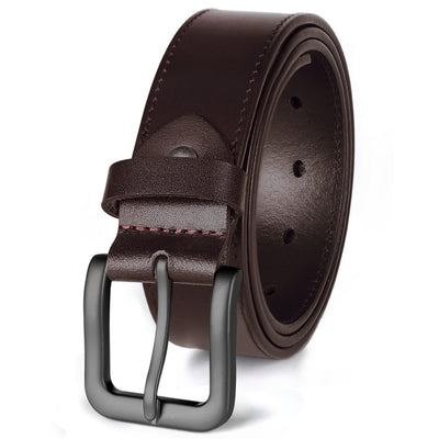 KEECOW Men's 100% Italian Cow Leather Belt Men With Anti-Scratch Buckle,Packed in a Box