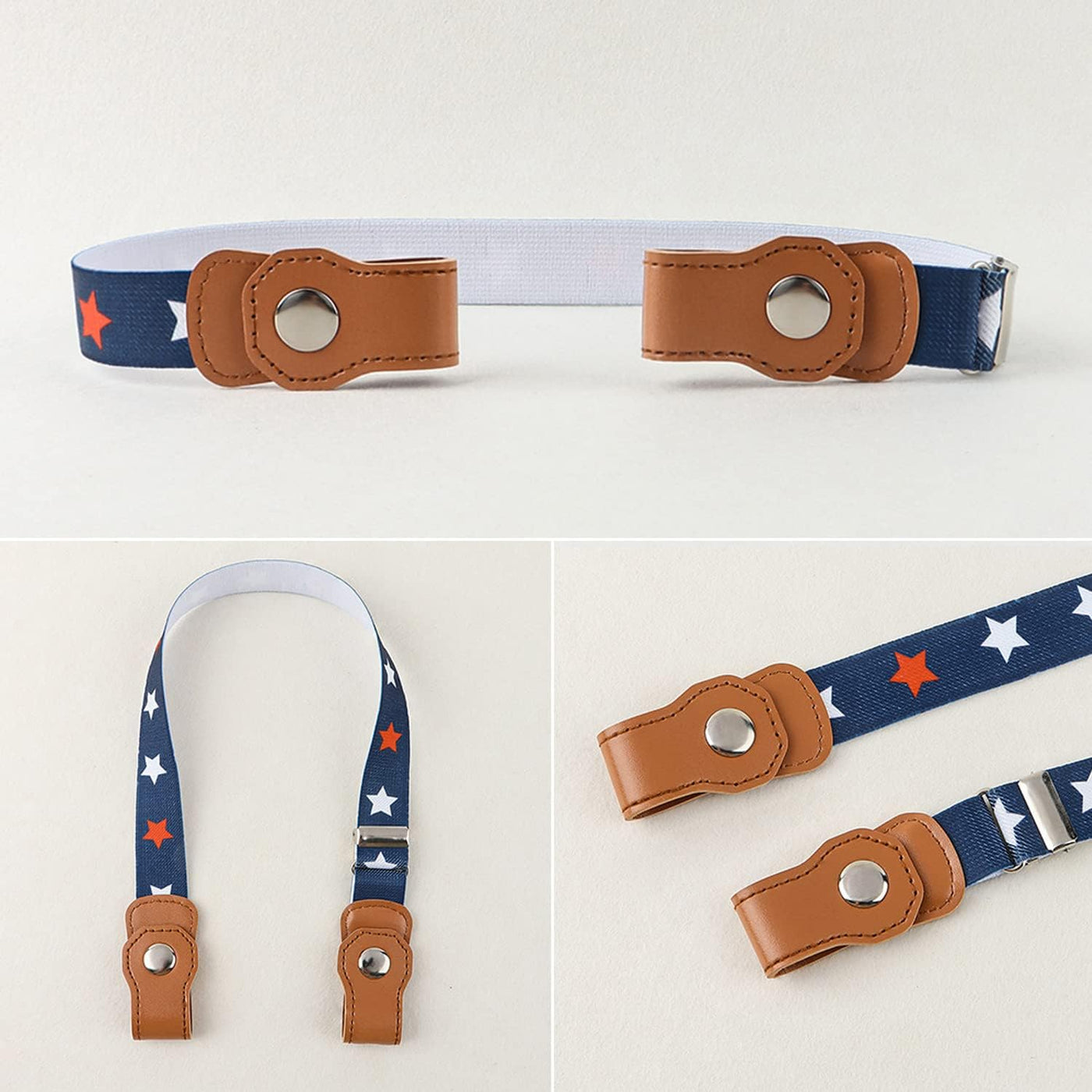 NINVVS 4pcs Children's Belt, Adjustable elastic Belt, Buckle-free Invisible Elastic Belt, 35-50cm adjustable length, suitable for boys and girls