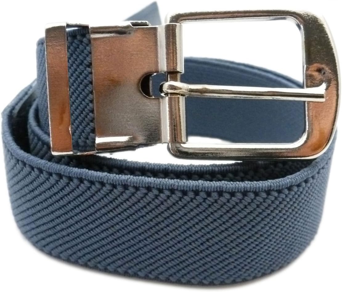 Olata Children’s Elasticated Belt with Silver Buckle (1-6 Years). Blue