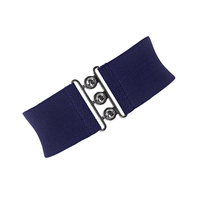 Trimming Shop Elastic Waist Belt Wide Elasticated Stretch Waistband Retro Cinch Belt with Clip-On Buckle for Women Dresses, Western Outfits, Gowns, 76mm Wide, Black, 25"-28"