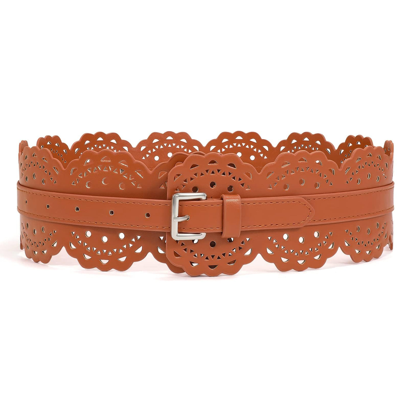 XZQTIVE Women Wide Belt For Dresses Vintage Chunky Belts Thick Leather Waist Belt With Prong Buckle