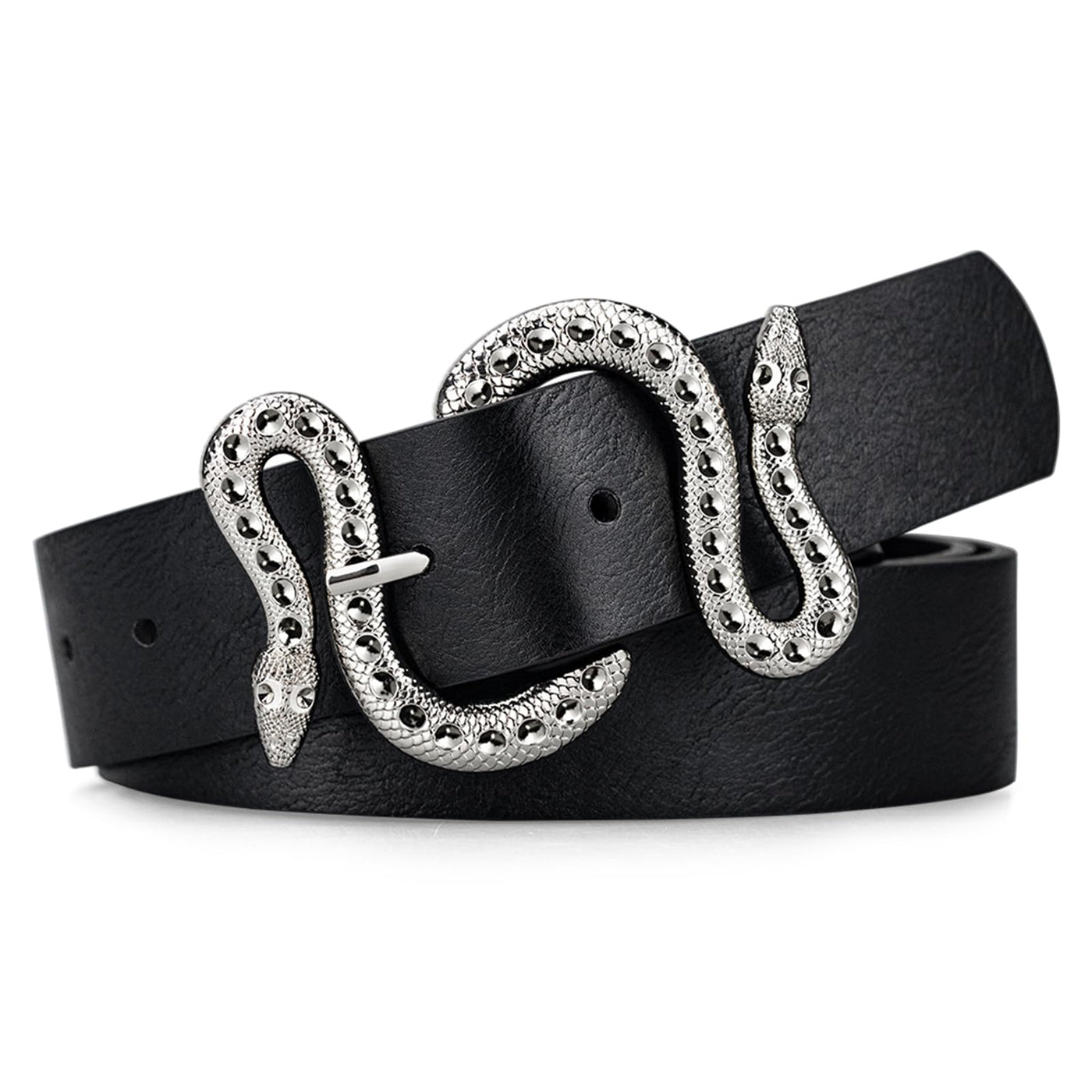 Belts for Women,Women Fashion Leather Belt for Dress with Snake Buckle