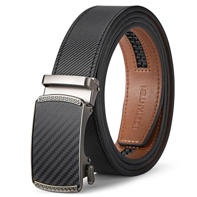 BOSTANTEN Mens Belt Leather Ratchet Belt For Men Dress and Casual with Adjustable Buckle, Trim to Fit
