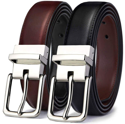 BULLIANT Men's Belt,Reversible Belt Adjustable For Gift Men 1.25”-Cut For Fit-2 Sides in 1 Belt(Not 2)