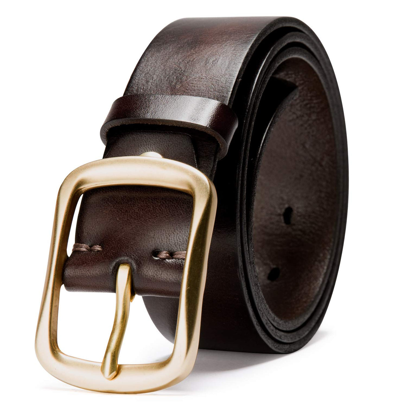 KEECOW Men's 100% Italian Cow Leather Belt Men With Anti-Scratch Buckle,Packed in a Box