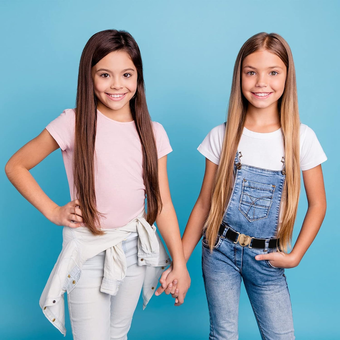 Firtink 3 Pack Girls Elastic Belts, Adjustable Kids Belt Elastic Stretch Belts with Heart Buckle for Boys Girls, Cute Heart Belt for Kids Toddler