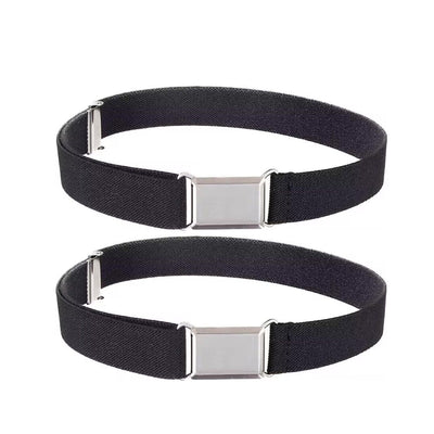 NestNook Kids Belt Adjustable Belts for Boys and Girls Elastic Stretch Belts with Silver Square Buckle