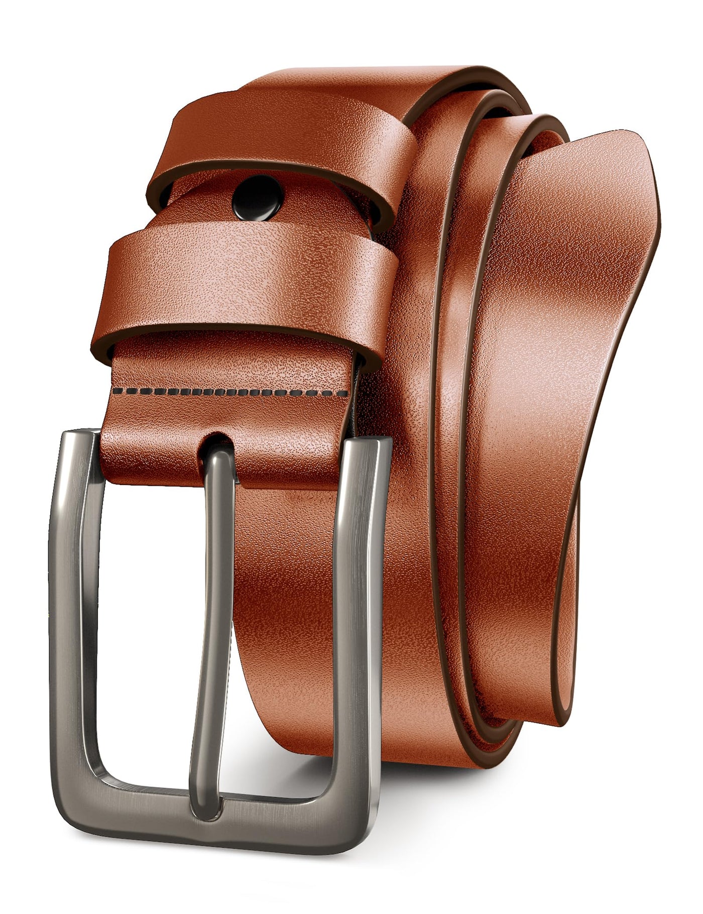 Mens Black Dress Belt,Genuine Casual Leather Belts for Men 1.5" Width
