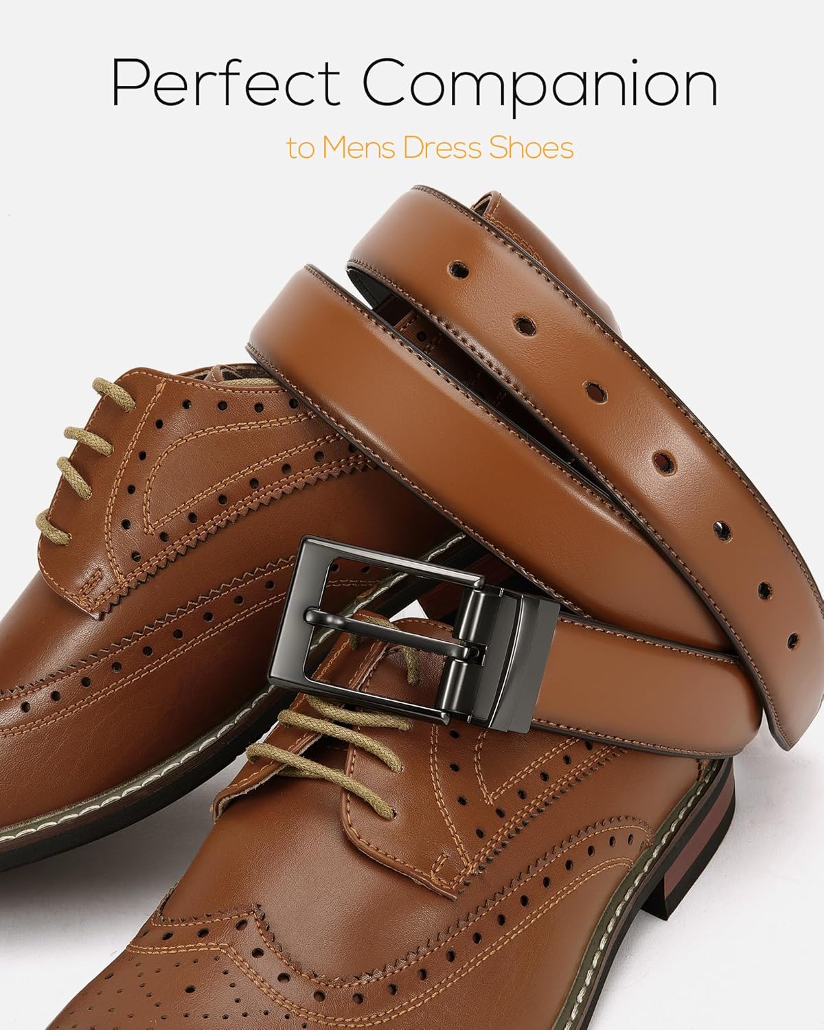 CHAOREN Mens Belts Leather 1 Pack - 1.25" Reversible Belts for Men for Dress Pants - One Belt, Two Colors