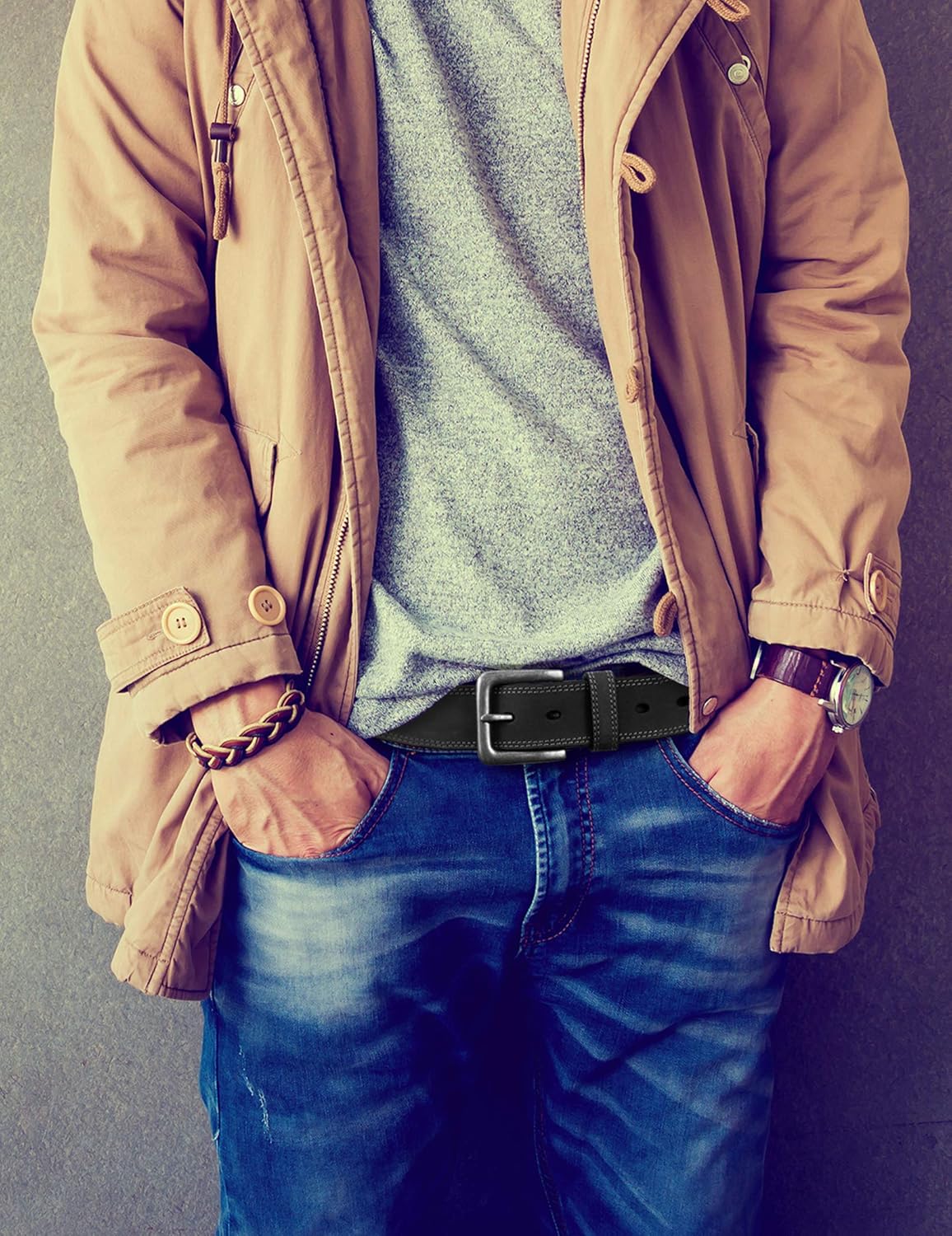 Timberland mens Classic Leather Jean Belt 1.4 Inches Wide