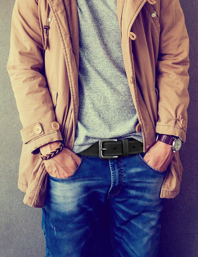 Timberland mens Classic Leather Jean Belt 1.4 Inches Wide