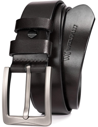 WOLFANT 1.5" Full Grain Leather Belt for Men,100% Italian Solid Durable Leather