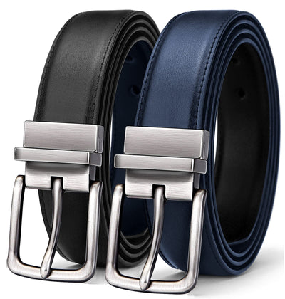 BULLIANT Men's Belt,Reversible Belt Adjustable For Gift Men 1.25”-Cut For Fit-2 Sides in 1 Belt(Not 2)