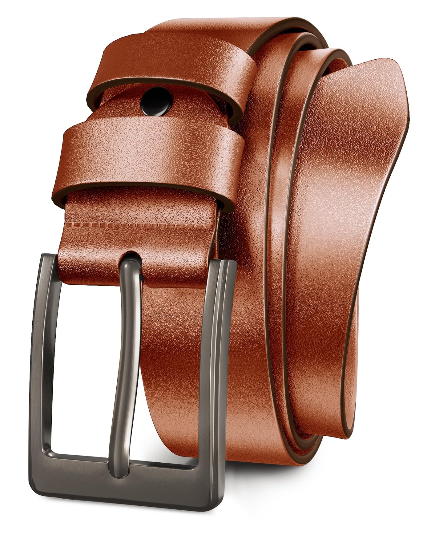 Mens Black Dress Belt,Genuine Casual Leather Belts for Men 1.5" Width
