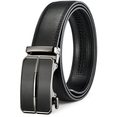 BOSTANTEN Mens Belt Leather Ratchet Belt For Men Dress and Casual with Adjustable Buckle, Trim to Fit