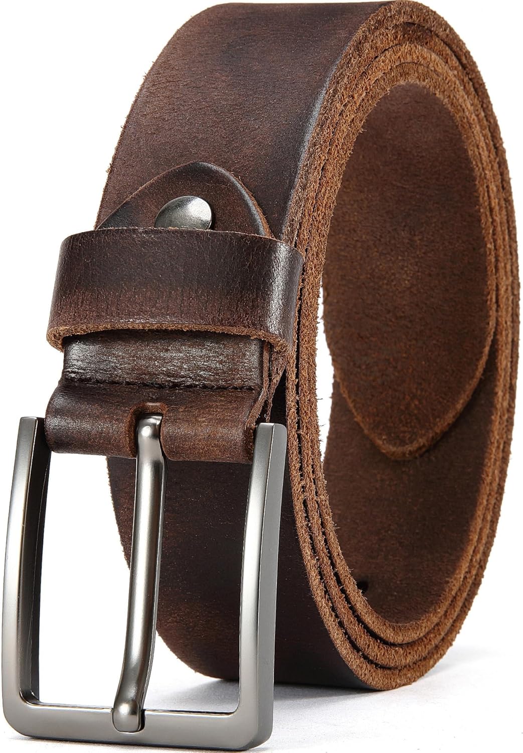 DOOPAI Men's Genuine Leather Casual Belt -Full Grain Leather Belt for Men- 1.5" Handmade Jeans Belt with Gift Box