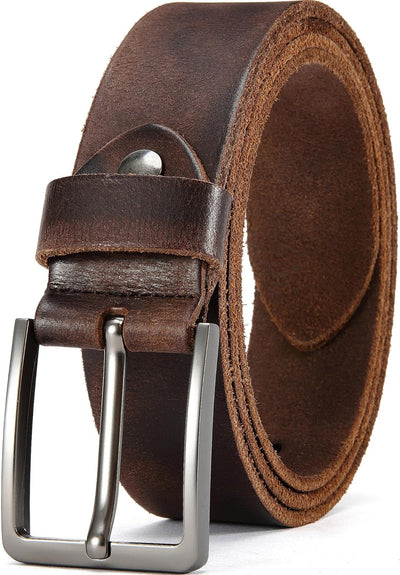 DOOPAI Men's Genuine Leather Casual Belt -Full Grain Leather Belt for Men- 1.5" Handmade Jeans Belt with Gift Box