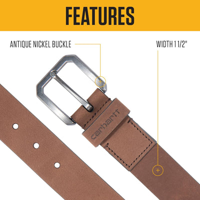 Carhartt Men's Casual Rugged Saddle Leather Belts