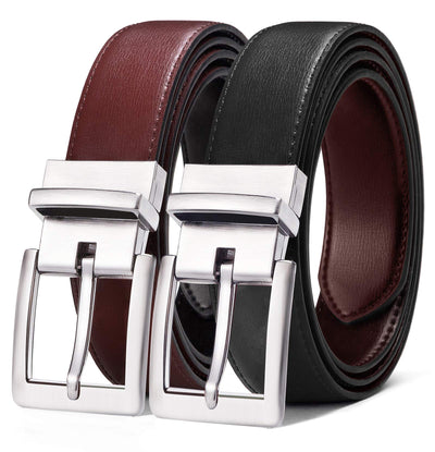 BULLIANT Men's Belt,Reversible Belt Adjustable For Gift Men 1.25”-Cut For Fit-2 Sides in 1 Belt(Not 2)