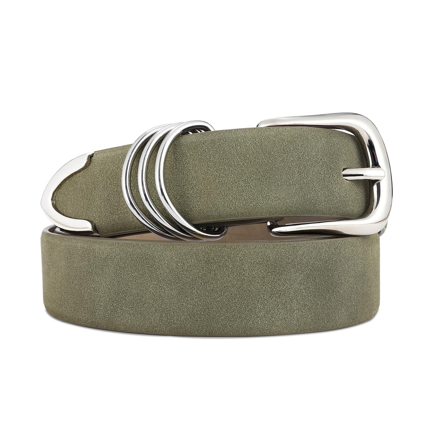 Women's Leather Belts with Gold Buckle Fashion Leather Waist Belt Elegant Ladies Belts for Jeans Dress & Casual Wear