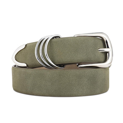 Women's Leather Belts with Gold Buckle Fashion Leather Waist Belt Elegant Ladies Belts for Jeans Dress & Casual Wear