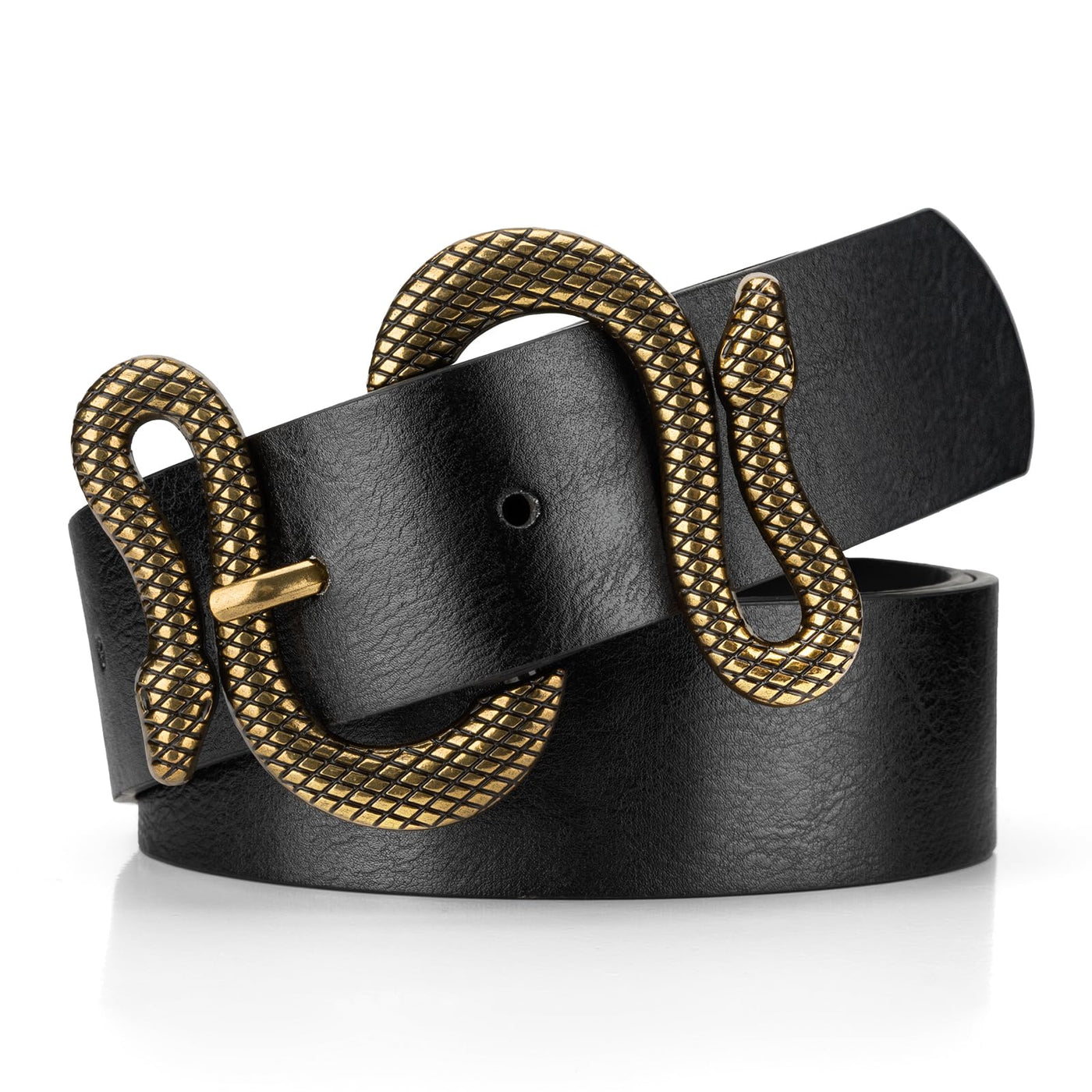 Belts for Women,Women Fashion Leather Belt for Dress with Snake Buckle