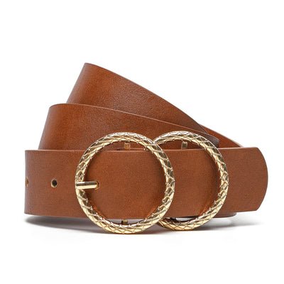 Earnda Women's Leather Belt Fashion Soft Faux Leather Waist Belts For Jeans Dress