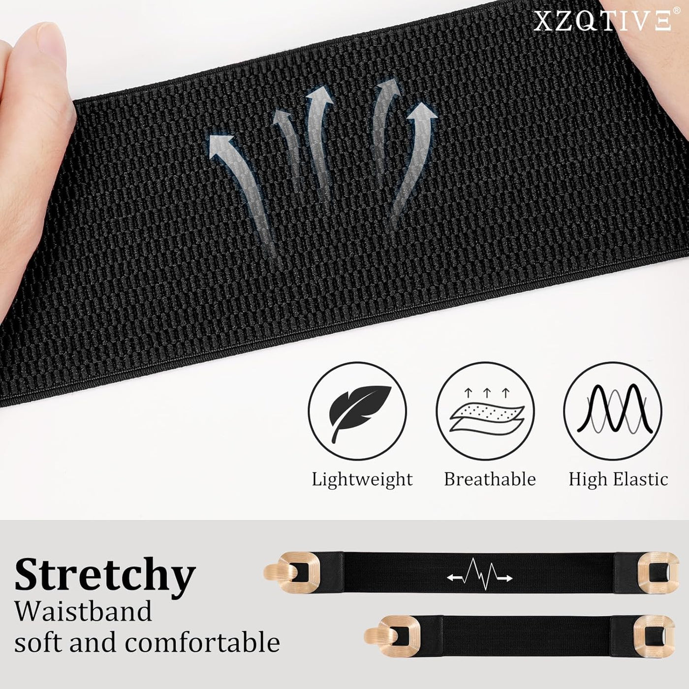 XZQTIVE Women Wide Elastic Belts for Dress Fashion Stretchy Waist Belts for Ladies with Gold Buckle